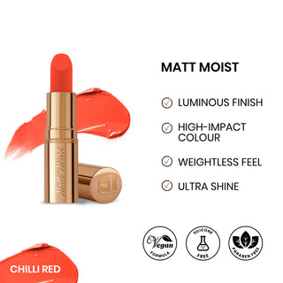 Matt Moist Long-Lasting Lipstick - Chilli Red