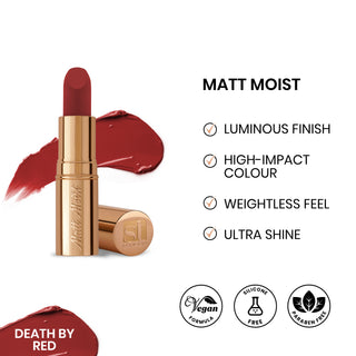 Matt Moist Long-Lasting Lipstick - Death by Red