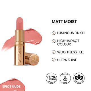 Matt Moist Long-Lasting Lipstick - Spice Nude