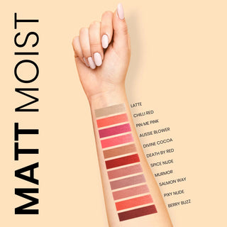 Matt Moist Long-Lasting Lipstick - Death by Red